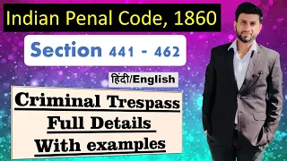 Criminal Trespass IPC | Section 441 - 462 IPC | Full Details | गलत इरादे से entry | Law Students |