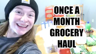 ONCE A MONTH WALMART GROCERY SHOPPING HAUL | LARGE FAMILY BUDGET GROCERY HAUL