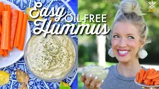 The Perfect Party Dip: Easy, Oil-Free Hummus Recipe (Whole Foods Plant-based, Vegan)