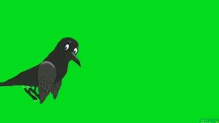 flying crow green screen//cartoon crow green screen//No Copyright Free to use. #cartoon