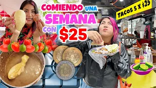 💸UNA SEMANA COMIENDO CON 25 PESOS🍗 ¿ES MÁS CARO en CDMX?| Conny Merlin