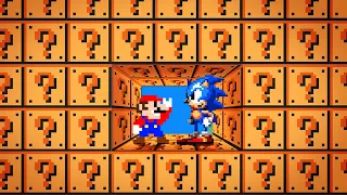 Super Mario Bros. but Mario vs Sonic have 1,000,000 Item Blocks | Game Animation