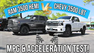 2024 Chevy Silverado 3500 L8T Gas V8 VS RAM 3500 HEMI V8 0-60 & MPG Test: I Wasn’t Expecting This…
