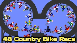 48 Country Motorbike & 47 Elimination Dirt Bike Race Tournament in Algodoo - Motocross Racing