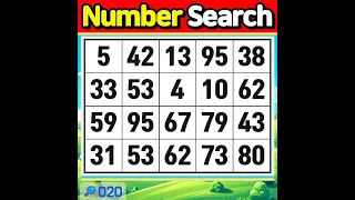 NumberSearch. My eyes are rolling rolling. 【Memory | Concentration | Brain training】 #020