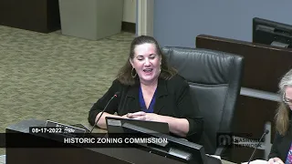 08/17/22 Historic Zoning Commission
