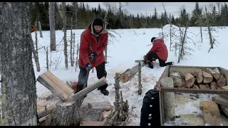 Cutting fire wood on the ICE. S2E4