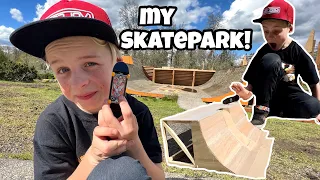 I Built a HalfPipe! My New BMX/Fingerboard Skatepark!