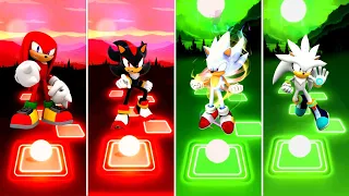 Knuckles Sonic 🆚 Shadow Sonic 🆚 Hyper Sonic 🆚 Silver Sonic | Tiles Hop EDM Rush