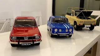 Colectia de machete auto scara 1:8 in valoare de 2500 euro: Dacia 1300, Renault 8 Gordini si Aro 240
