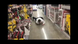 Guy breaks ceiling at Walmart