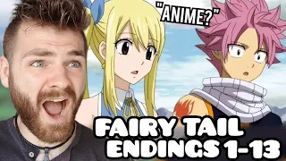First Time Reacting to "FAIRY TAIL Endings (1-13)" | Non Anime Fan!
