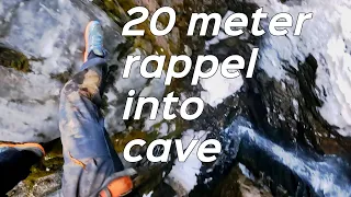 Tight Norwegian cave and 20 meter rappel
