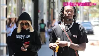 Offset From Migos & Cardi B. Go Shopping At Balenciaga On Rodeo Dr. In Beverly Hills 6.27.17