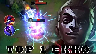 Wild Rift Ekko Gameplay | Top 1 Ekko Gameplay | Rank Grandmaster |