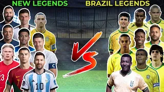 New Legends 🆚 Brazil Legends (Ronaldo Messi   Mbappe  Neymar Pele Vini Jr )🔥 Extreme Trio Comparison