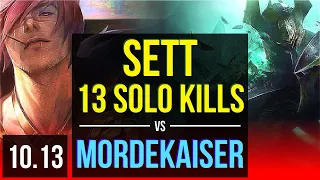 SETT vs MORDEKAISER (TOP) | 7 early solo kills, 13 solo kills, Legendary | EUW Diamond | v10.13