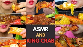 ❗🦀👑Giant King Crab, Shrimp & Mussels in Spicy Sauce ASMR Seafood Boil | MUKBANG COMPILATION 🍤🌊🤤