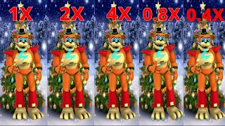 CRISTMAS FNAF 1X 🆚 FNAF 2X 🆚 FNAF 4X 🆚 FNAF0.8X 🆚 FNAF 0.4X 🎶 Who is Best? FNAF song Wellerman!