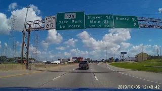 SH 225 Between 610 Loop + Independence Pkwy Exit - Houston Pasedena, TX Dashcam Video