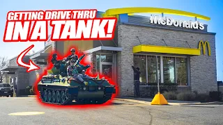 GOING THROUGH THE MCDONALDS DRIVE THRU *IN A TANK*