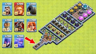 Who Can Survive This Difficult Trap on COC? Trap VS Troops #22