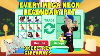 EVERY MEGA NEON LEGENDARY PET IN ADOPT ME! (+Skele-Rex Giveaways)