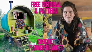 Crochet Flower Blanket - Free Tutorial & Pattern