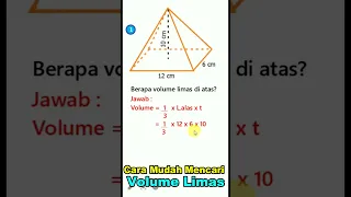 Cara Mencari Volume Limas Segi Empat | Mudah Banget  #shorts