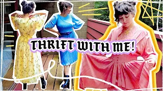 Thrift with me! You won't believe the French designer dress I found..😱 thrifting try on haul & style