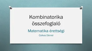 Kombinatorika összefoglaló