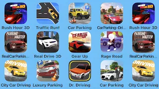 Car Parking, Rush Hour 3D, Traffic Run, Car Parking Driving School, Real Car Parking, Real Drive 3D