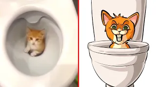 😂Cat Memes: Skibidi Cat Toilet and Funniest Dogs (updated)😅 Trending Funny Animals 😹