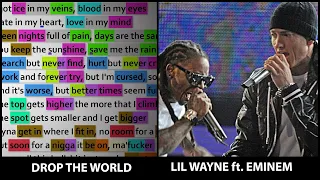 Lil Wayne ft. Eminem - Drop the World [Rhyme Scheme] Highlighted