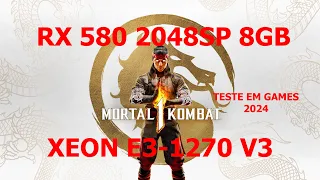 RX 580 2048SP + INTEL XEON E3 1270 V3 TESTE EM JOGOS 2024 #2