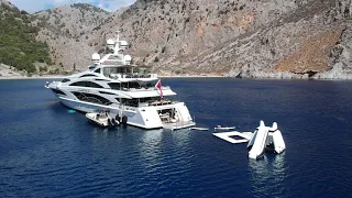 Superyacht Illusion V Custom Floating Playground and Floating Island | Crew Review