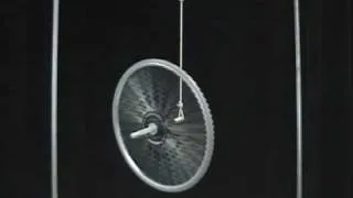 MIT Physics Demo -- Bicycle Wheel Gyroscope