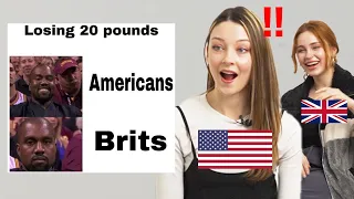 American and British react to USA vs UK meme!