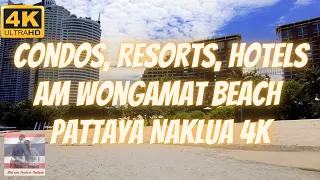 Living on Pattaya Naklua Beach [4K] 🏨🏖️ Lonely tourist area at the moment - Thailand July 2021