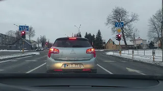 Driving in Lithuania. Panevėžys 2023.02.26