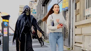 She has no Idea what's behind Her : Grim Reaper Scare Prank #2