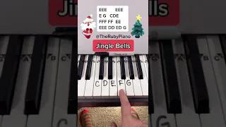 Jingle Bells Piano Easy Piano Lesson With Letters  #Piano #Shorts