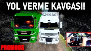 SOLLADIM YOL VERMEDİ! (YOL VERME KAVGASI) - KİRKENES MADEN YOLU - ETS 2 MP ProMods (G29)