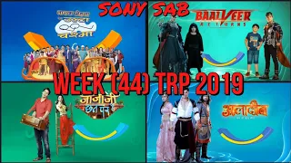 Sony sab all shows TRP week (44) 2019 (Bollywood spoiler)