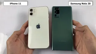 Samsung Note 20 vs iPhone 11 Speed Test, Display Test, Camera Test | Apple A13 vs Snapdragon 865+