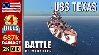 BATTLE OF WARSHIPS ⚓ TEXAS : 4 KILLS - 687k DAMAGE 💥