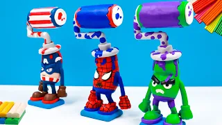 DIY paint roller mod Superheroes Spider man, Hulk, Captain America with clay 🧟Polymer Clay Tutorial