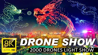 Drone Light Show 8K 🐉 Celebrating Chinese Lunar New Year music m3m Flying Dragon 4K 2024 无人机灯光秀：飞龙在天