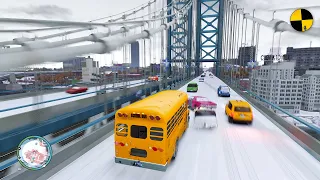 GTA 4 Crazy School Bus Crashes Ep.7