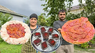 GRANDMA COOKING UNIQUE VILLAGE FOODS! RELAXING VILLAGE LIFE AZERBAIJAN FAMILY | COUNTRYSIDE LIVING
